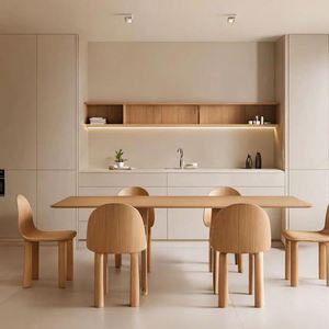 Système d'armoires de cuisine en bois massif de chêne sur mesure pour toute la maison, style moderne crème - Product Image 3