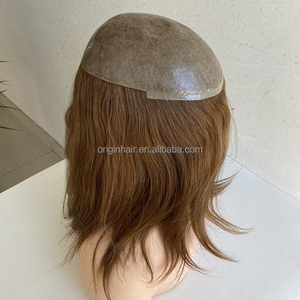 قاعدة حقن البولي يوريثان 7×9 بوصة 6 متوفرة في المخزون #   قطعة شعر طبيعية بلون بني للنساء، شعر بشري خام متوافق مع بصيلات الشعر - Product Image 2