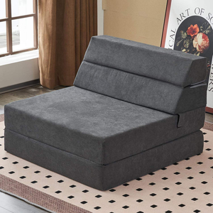 Canapé-lit pliant, chaise-lit, matelas de sol, sac de couchage pliable, coussin en peluche modulaire pour enfants et canapé - Product Image 1