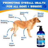 Huile de saumon sauvage d'Alaska pure Omega 3 Premium pour chiens et chats – Soutien pour la santé de la peau, du pelage et des articulations