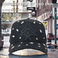 Casquettes de baseball sportives à pois avec logo brodé de luxe de haute qualité, motif léopard SON GOD, puce NFC, personnalisées, 100 % coton, unisexe