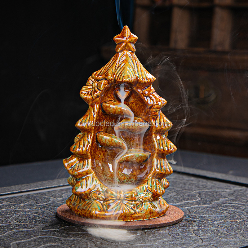 Yellow-Christmas incense burner