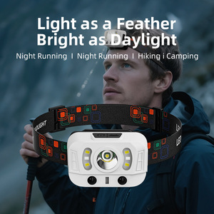 Lampe frontale LED rechargeable portable avec capteur, légère, batterie lithium-ion, pour sports de plein air, chasse, course à pied, randonnée - Product Image 3