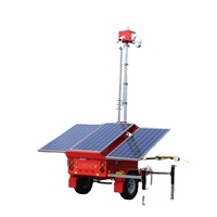 Remorque de surveillance de remorque de caméra de sécurité de vidéosurveillance solaire mobile portable