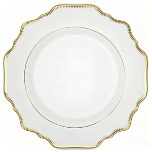 Offre Spéciale – Assiettes de Dîner en Céramique Blanches Modernes de Luxe Nordique avec Bordure Dorée, Assiettes Octogonales Festonnées en Céramique pour la Vaisselle de Restaurant - Product Image 2