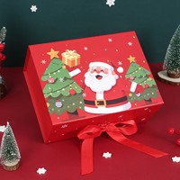 Boîte cadeau pliable de Noël, emballage décoratif pliable pour cadeaux de fêtes, événements d'entreprise et vente au détail