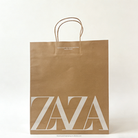 Sacs à emporter en papier kraft blanc et brun avec poignée, personnalisables avec logo, pour cadeaux, artisanat, café, nourriture à emporter