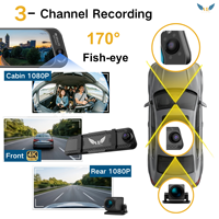 Caméra embarquée VIEVGUARB HS20 double objectif avec ADAS, vision nocturne, capteur G, surveillance de stationnement, enregistrement en boucle, contrôle par application, 2K, WiFi, GPS, écran tactile