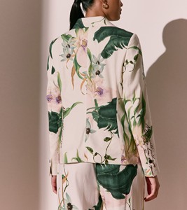 Women's Floral Print Single Button Blazer Notched Collar Full Sleeve Breathable Summer Style - Product Image 3