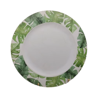 Assiette de Présentation Classique Européenne en Plastique 13 Pouces, Matière PP, Extérieur Effet Marbre, Couleur Personnalisée, Finition Brillante pour Mariages et Événements Gastronomiques