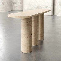 Table console extensible en pierre de travertin de luxe moderne, table basse pour bars à domicile, salons, meubles de salle à manger en pierre naturelle