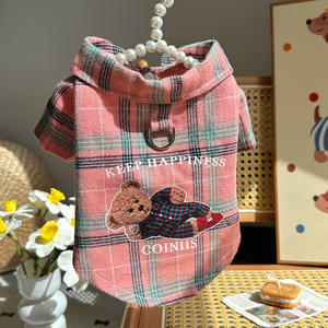 Juguetes <span class=keywords><strong>para</strong></span> masticar mascotas de estilo japonés coreano al por mayor, correa de <span class=keywords><strong>caniche</strong></span> Bichón de peluche a cuadros de algodón ecológica, nuevo diseño informal de primavera <span class=keywords><strong>para</strong></span> - Product Image 4