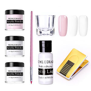 Venta al por mayor Private Label Nail Dipping Powder Starter <span class=keywords><strong>Kit</strong></span> 3 colores Fabricación al por mayor Dip Acrílico <span class=keywords><strong>Uñas</strong></span> Polvos Set - Product Image 1