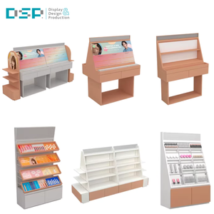 DSP Vietnam Factory Custom High-gloss lacquered painted Cosmetics Display Central Island Counter - Product Image 3