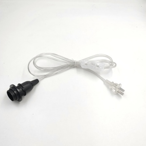 Đế đèn nhựa (trong suốt) CN, phích cắm dẹt + công tắc 304 + ren nửa vòng E27/E14 một vòng 0.5mm 220V/110V 5A, an toàn - Product Image 5