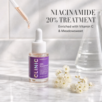 Serum Vitamin C Potensi Tinggi 20% Niacinamide dengan Ekstrak Meadowsweet, Pencerah Wajah Cair 20ml, Label Pribadi Kustom OEM