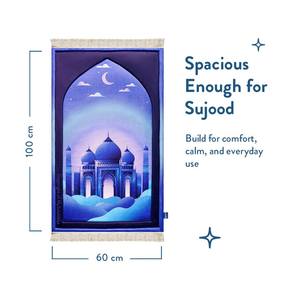 Tapis de Prière Rembourrés pour Enfants avec Impression Numérique 3D et Motif Mosquée au Crépuscule par Urban Rugs UK - Product Image 4