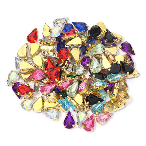 พลอยเทียมอะคริลิคทรงหยดน้ำพร้อมกรงเล็บสีทองแบบเรียบคริสตัลใสเย็บติดพลอยเทียมสำหรับคลิปผมเครื่องประดับเสื้อผ้า - Product Image 3