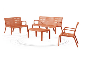 Modern <b>Plastic</b> Outdoor Weather Resistant Villa <b>Garden</b> Sofa Set | 6-Person Patio Conversation Furniture USA Delivery - Product Image 6