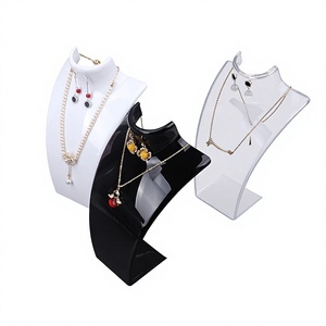 Expositor de Plástico Multicolor para Collares, Modelo de Cuello de Maniquí para Exhibición de Pendientes, Colgantes y Joyería - Product Image 3