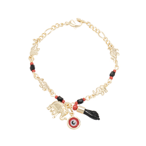 Pulsera de Azabache Dorada, Figura de Mano, Azabache Simulado, Protección Contra el Mal de Ojo, Pulsera de la Buena Suerte - Product Image 6
