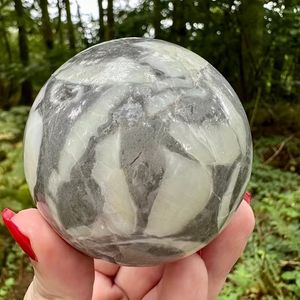 Vente en gros de sphères de pierre d'agate mousse naturelle de guérison, pierre précieuse polie, décoration d'intérieur - Product Image 3