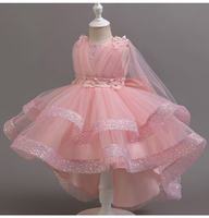 Robe de demoiselle d'honneur style européen, longue, mi-mollet, en tulle bouffant, sans manches, élégante, rouge, pour anniversaire d'enfants