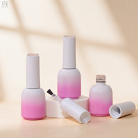 Vente directe d'usine, flacon de vernis à ongles brillant dégradé de 8 ml avec un bouchon blanc et un insert supérieur transparent