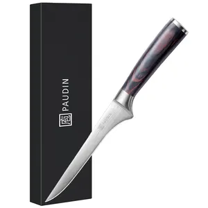 N10 nuovo Design 6 pollici coltello da cucina 5 cr15mov acciaio inox con manico in legno Pakka coltello da cuoco