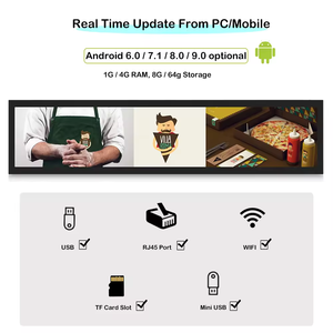 Tùy chỉnh nhà sản xuất kỹ thuật số Kệ Cạnh Tùy chỉnh dải màn hình kéo dài thanh LCD quảng cáo hiển thị cho các siêu thị - Product Image 5