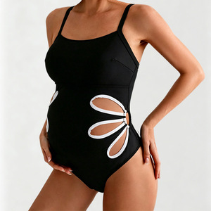 Maillots de bain une pièce pour femmes enceintes, découpés, à fines bretelles, pour la grossesse - Product Image 2