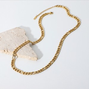 2022 Fashion Minimalist Stainless Steel <strong>Choker</strong> 18K Gold Plated <strong>Women</strong> Figaro Chain <strong>Necklace</strong> - Product Image 4