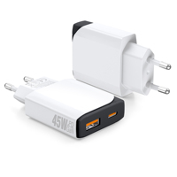Adaptateur secteur portable ultra-fin HNT à charge rapide PD 45W avec prise UE, USB-A + Type-C, protection SCP pour iPhone Samsung – Meilleures ventes