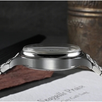 OEM Logo personnalisé Vintage Pilote Hommes Montres NH35 Simple Jaune Clair En Acier Inoxydable Automatique Mécanique Robe Montre-Bracelet