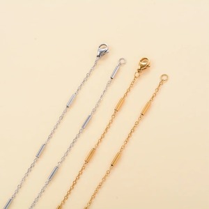 Collier pour femme plaqué or 18 carats, chaîne fine en acier inoxydable, réglable, pour homme, étanche, longue, à maillons, pour la fabrication de bijoux DIY - Product Image 1