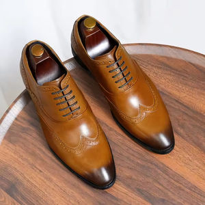 Zapatos Oxford de Vestir Formales de Alta Gama, Estilo Británico, de Cuero Genuino con Cordones, para Hombre, con Punta en Pico, Hechos a Mano, Antideslizantes - Product Image 2
