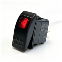 Interrupteur à bascule SPST marche/arrêt 3 broches DC12V à LED unique, lentille remplaçable encastrée pour voiture, camping-car, yacht, marine