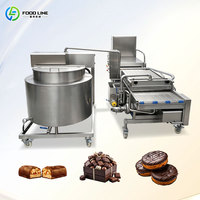 Machine entièrement automatique de tempérage et d'enrobage de chocolat, petite taille, avec tunnel de refroidissement, en acier inoxydable 304