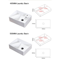 Lavabo carré en céramique pour comptoir, lavabo utilitaire pour balcon domestique, évier de buanderie au-dessus de la machine à laver, évier de buanderie pour buanderie domestique