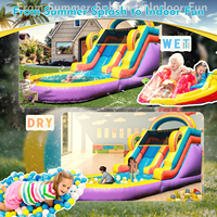 Toboggan aquatique gonflable commercial en PVC pour l'extérieur et l'intérieur, toboggan gonflable sec et humide avec piscine et souffleur pour adultes et enfants, idéal pour les fêtes