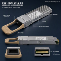 Módulo Transceptor Óptico Bidireccional de Alta Densidad para Centro de Datos Ciscos QDD 400G SR4.2 BD 400G QSFP DD MPO12 100m MMF Multimodo