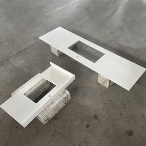 Losas de Cuarzo Blanco Carrara de Vietnam de Alta Calidad, Encimeras de Cuarzo para Cocina, Península e Isla - Product Image 4