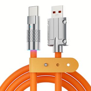 2024 High Quality Usb Micro <b>Cable</b> With Light 120w Fast <b>Charging</b> Zinc Alloy Luminous Silicone Data <b>Cable</b> - Product Image 2