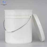 Ember Plastik 20L Dinding Lurus, Wadah Food Grade dengan Gagang Besi untuk Cairan, Bubuk, dan Penggunaan Industri