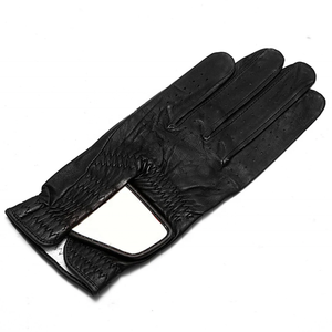 Guantes de golf negros de cuero transpirable con palma perforada para hombres y mujeres, ropa deportiva, guantes de golf genuinos para hombre - Product Image 2