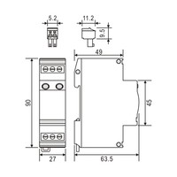120V Type 3 Dispositif de protection contre les surtensions AC monophasé Power SPD Surge Protector
