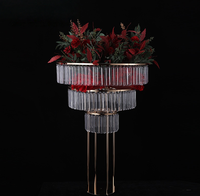 Décorations de mariage plaquées or pour allée centrale, grandes fleurs pour table principale, fournitures de fête