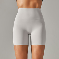 Dames Ademende Hoge Taille Fitness Yogabroek Afslankende Biker Shorts Elastische Band Voor Hardloopperzikbillen