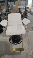 Fauteuil de Barbier Hydraulique Noir Commercial Robuste avec Revêtement en Cuir Confortable pour Salon de Coiffure Moderne