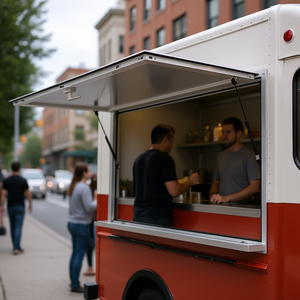 Puerta de toldo con doble punto de bloqueo para puestos de comida, 53 x 33 pulgadas, para camiones de comida, marco de aluminio, fácil montaje - Product Image 2